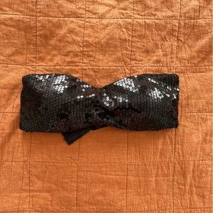 NWOT Black Sequin Bandeau Bra